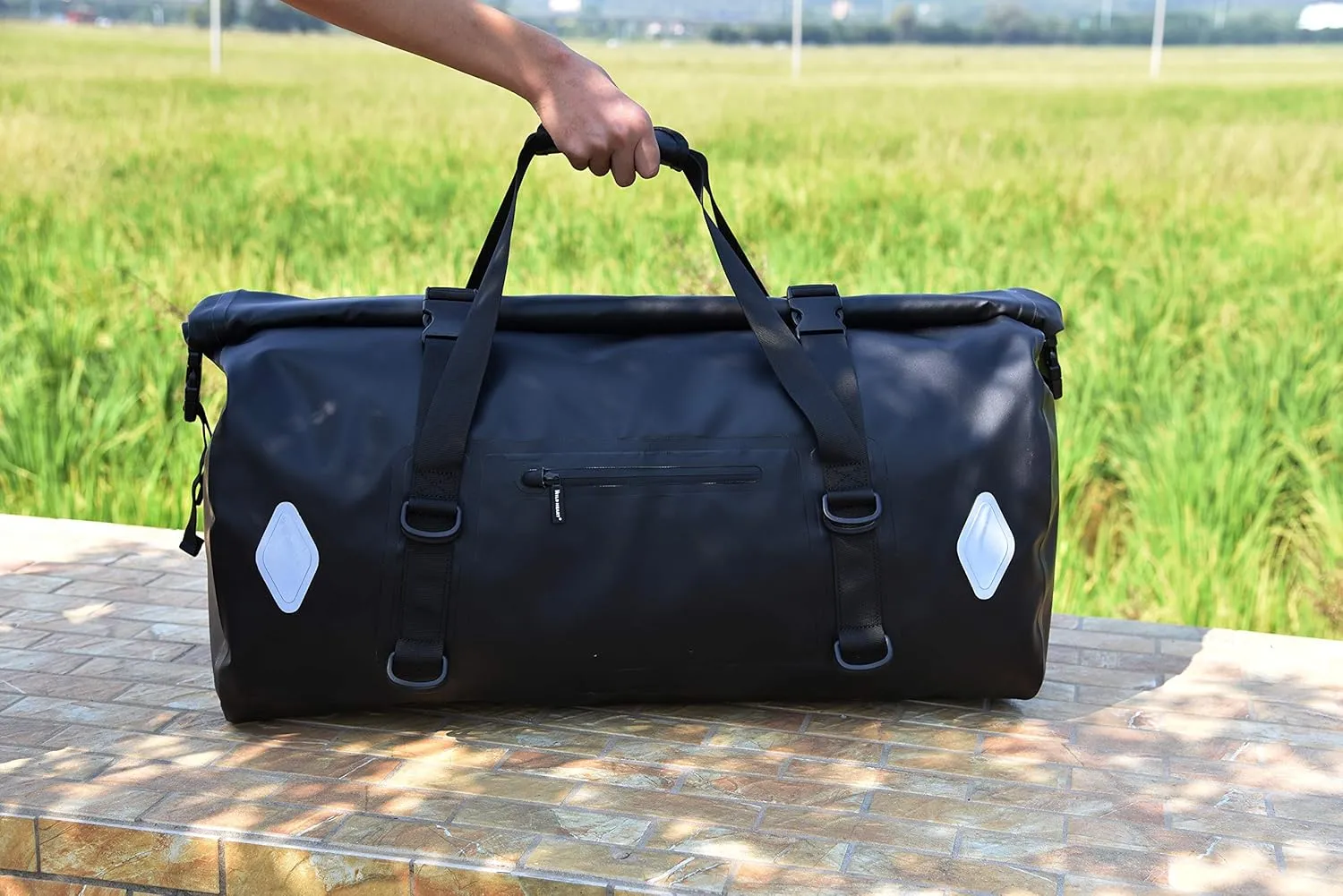 Waterproof Bag 55L 66L 77L Motorcycle Dry Duffel Bag for Travel,Motorcycling, Cycling,Hiking,Camping (77L, Black)