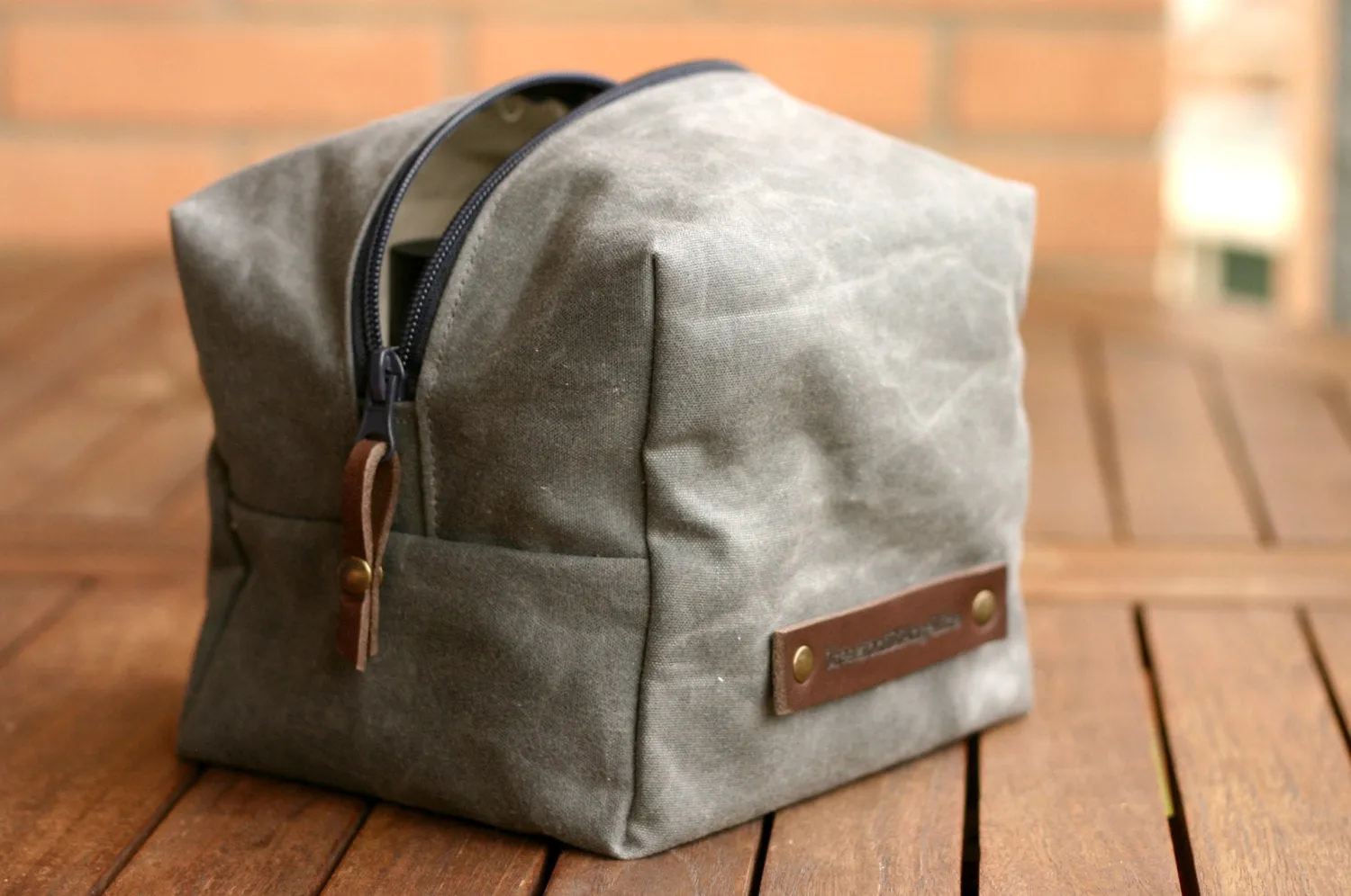 Waxed canvas Toiletry-  toiletry bag - Fathers day - Waxed Canvas bag - Dopp kit - waxed pouch - waxed cotton dopp kit - groomsman gift