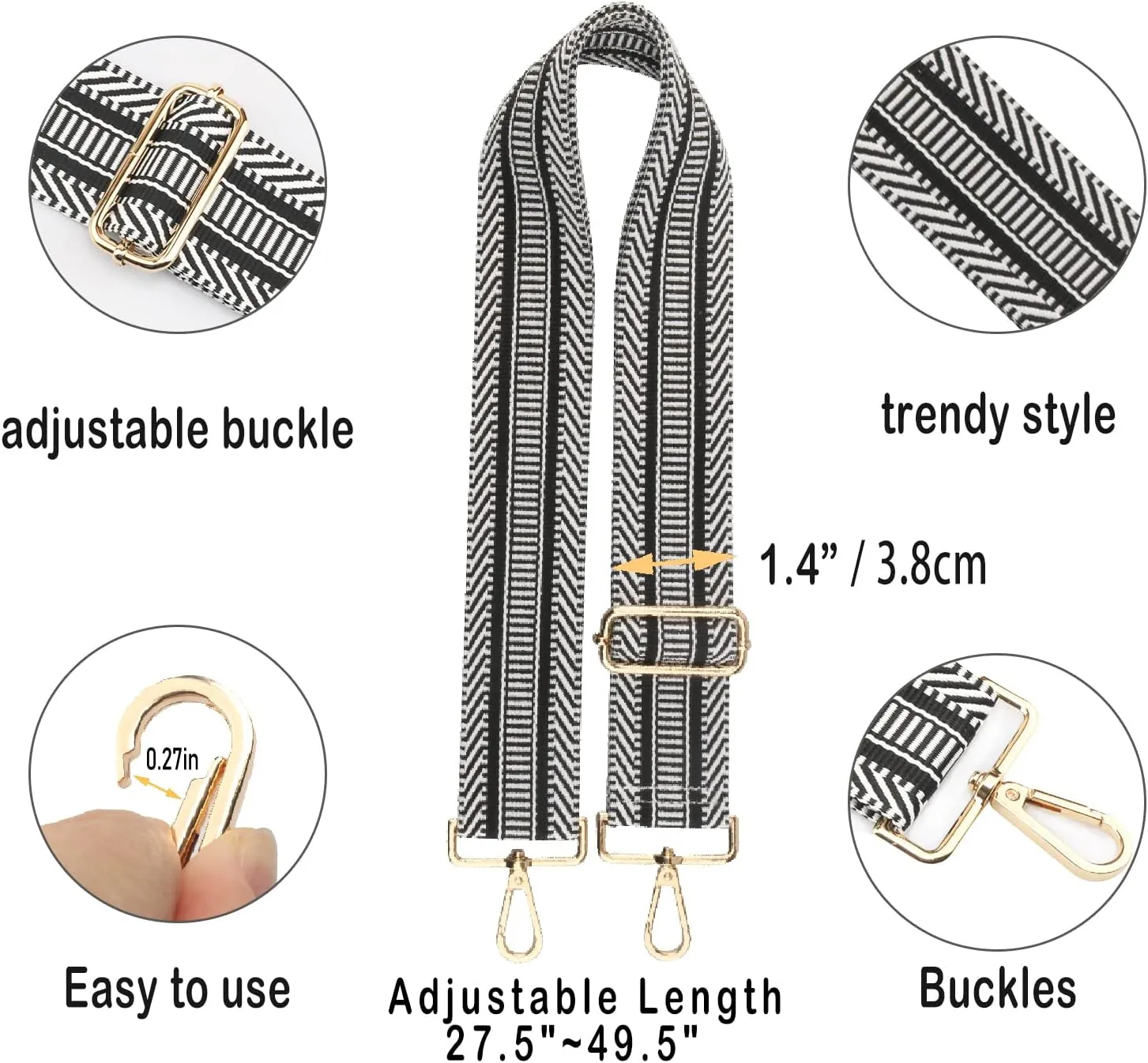 WEDDINGHELPER Clear Crossbody Bag, Clear Bag Stadium Approved Adjustable Strap for Concerts Sports Events