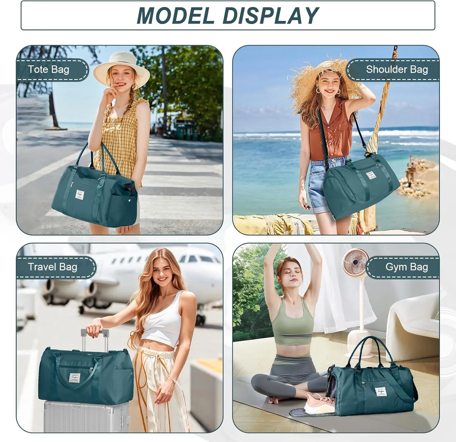 Weekender Duffel Bags for Women Men, Travel Totes Bag for Airplane, Cute Sports Gym Dance Overnight Luggage Bag with Wet Pocket Shoe Compartment, Carry On Hospital Bag for Labor and Delivery