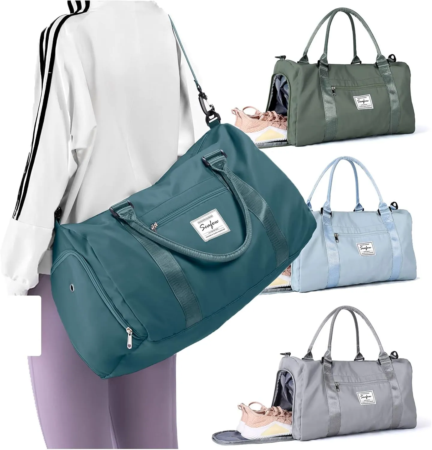 Weekender Duffel Bags for Women Men, Travel Totes Bag for Airplane, Cute Sports Gym Dance Overnight Luggage Bag with Wet Pocket Shoe Compartment, Carry On Hospital Bag for Labor and Delivery