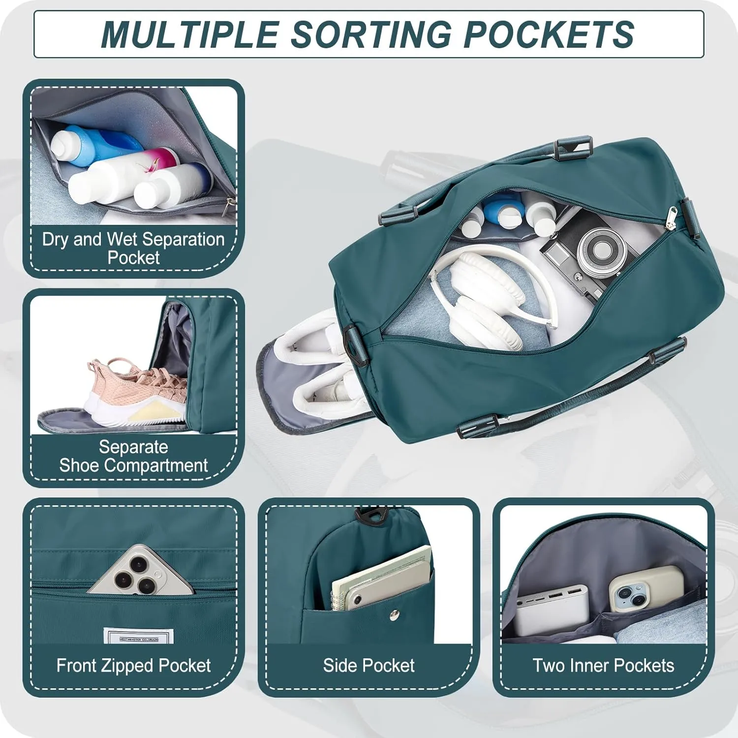 Weekender Duffel Bags for Women Men, Travel Totes Bag for Airplane, Cute Sports Gym Dance Overnight Luggage Bag with Wet Pocket Shoe Compartment, Carry On Hospital Bag for Labor and Delivery