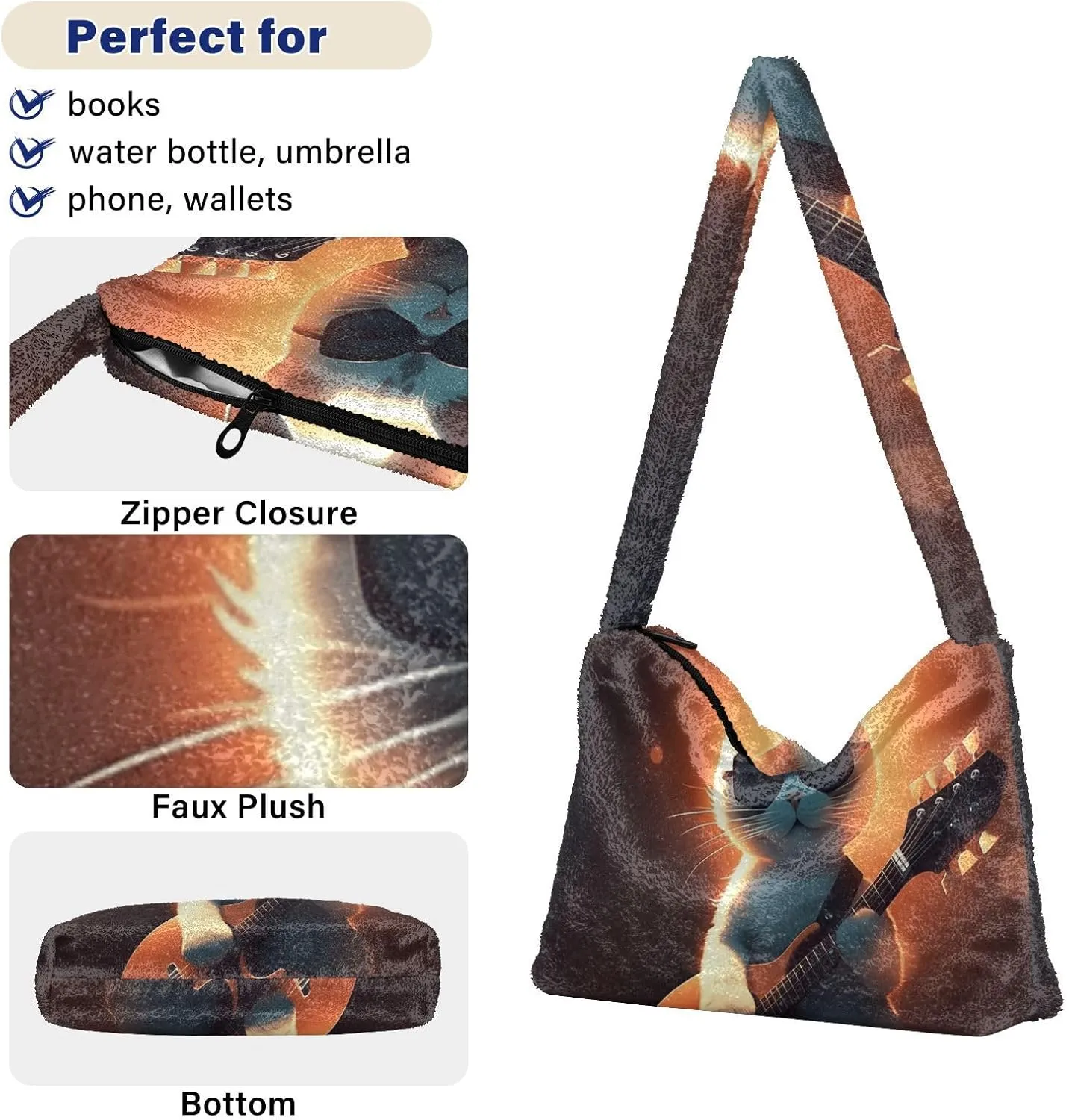 Weightlifting Puppy Women Shoulder Bag Tote, Womens Medium Handbag, Zipper Shoulder Bag for Women