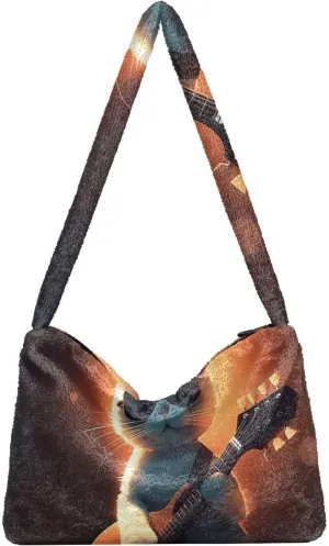 Weightlifting Puppy Women Shoulder Bag Tote, Womens Medium Handbag, Zipper Shoulder Bag for Women