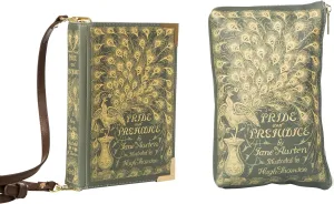 Well Read Pride and Prejudice Large Green Handbag and Clutch Purse Bundle