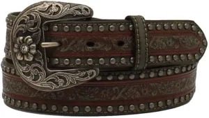 Western Belt Womens Floral Embossed Studs Overlay N320003702