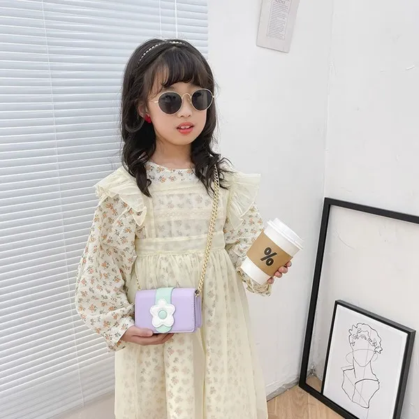 Wholesale Kids Bag Flower PU Leather Crossbody Bag JDC-SD-JiaQ097