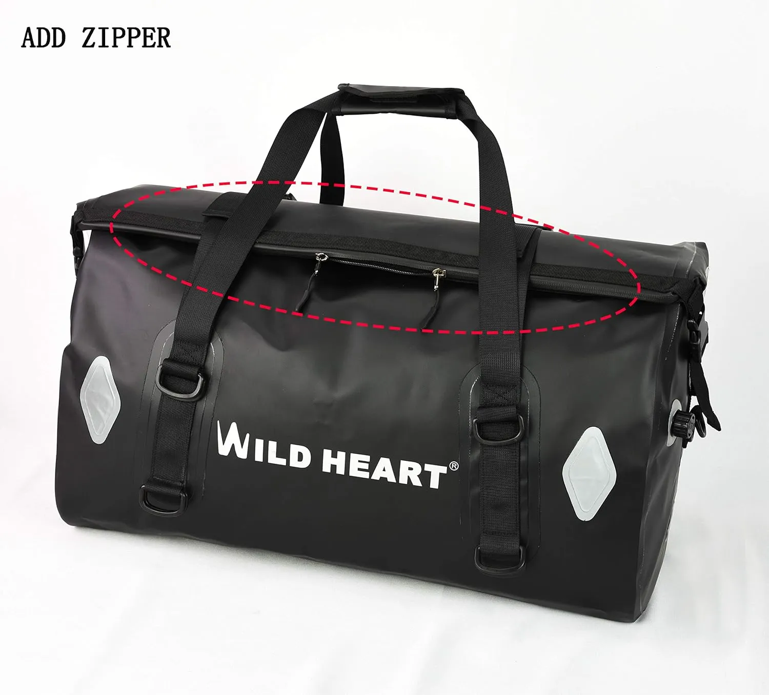 WILD HEART Waterproof Bag 55L 66L 77L Motorcycle Dry Duffel Bag for Travel,Motorcycling, Cycling,Hiking,Camping (77L, Yellow)