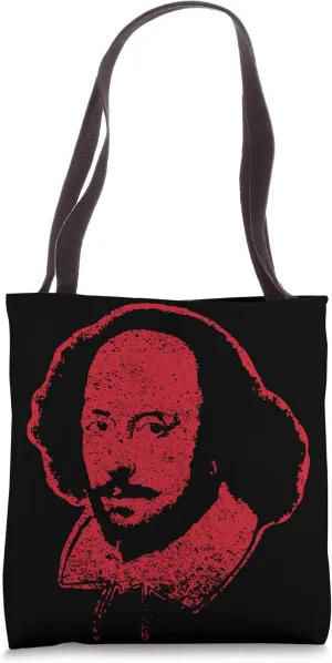 William Shakespeare's Face from Chandos Portrait Pop Art Tote Bag