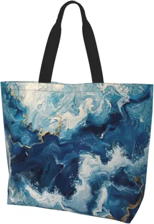 WITHIN THE TIDES print Shoulder Handbag, Women Tote Purse, Large Capacity Shopping Bag, Top Handle Bag
