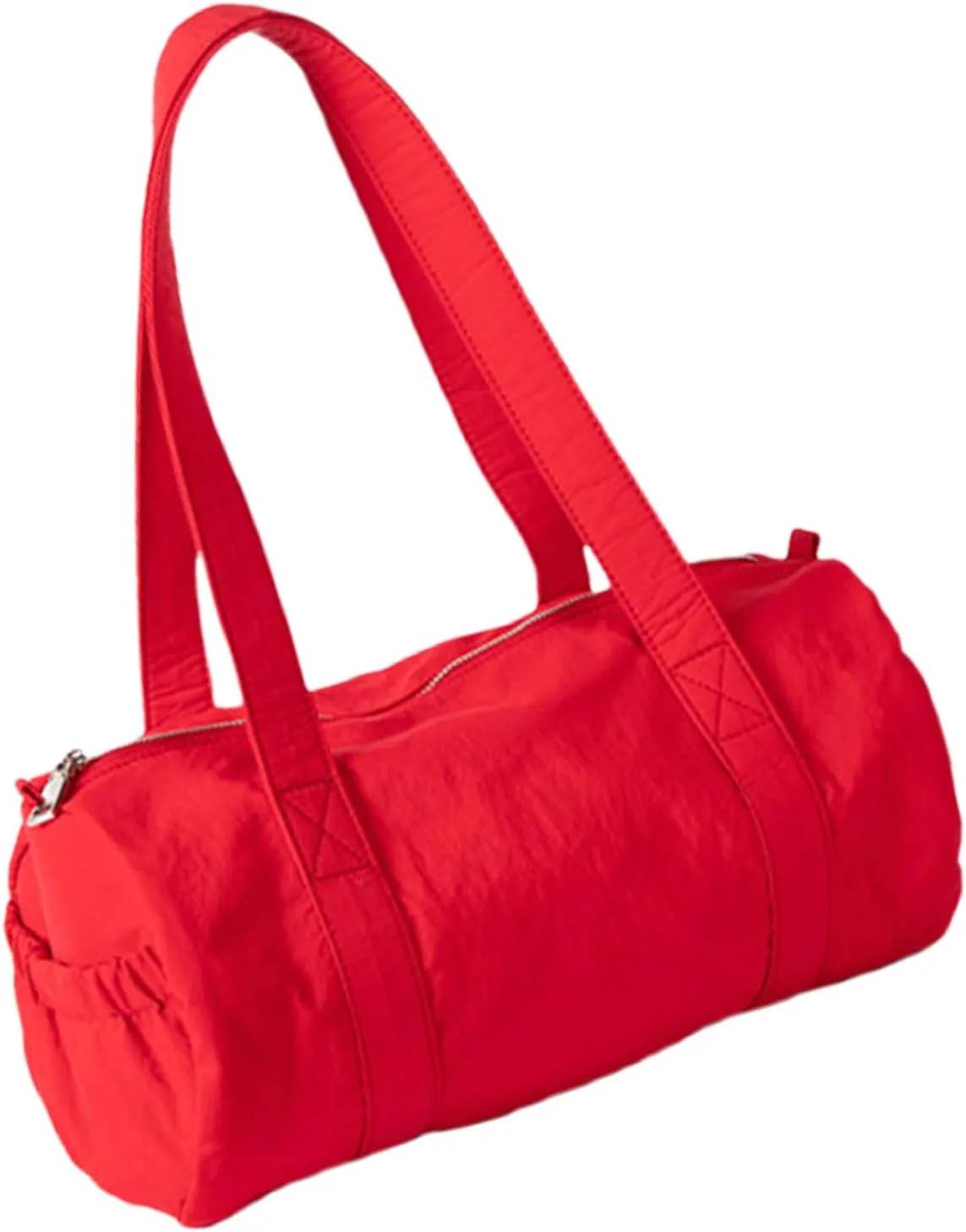 Women Aesthetic Nylon Shoulder Bag Korean Styles Casual Multipurpose Commuters Student Cylinder Underarm Handbag Purse Shoulder Handbag