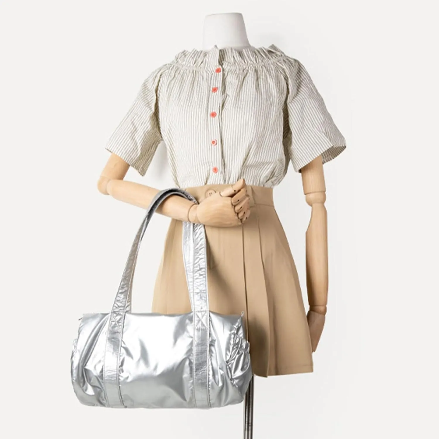 Women Aesthetic Nylon Shoulder Bag Korean Styles Casual Multipurpose Commuters Student Cylinder Underarm Handbag Purse Shoulder Handbag