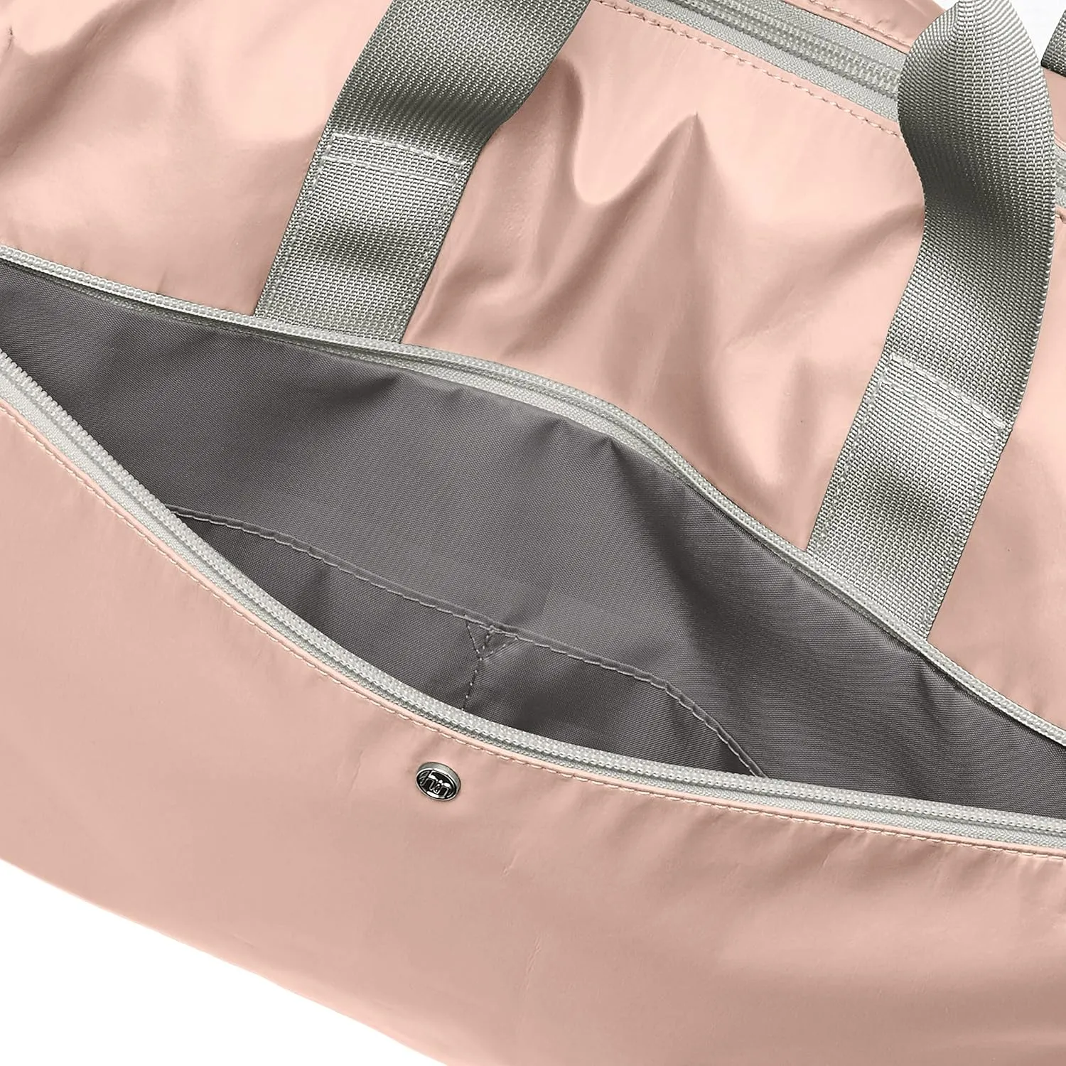 Women Boston Bag, Multicolor (Pink/Beige), H29×W43×D18cm
