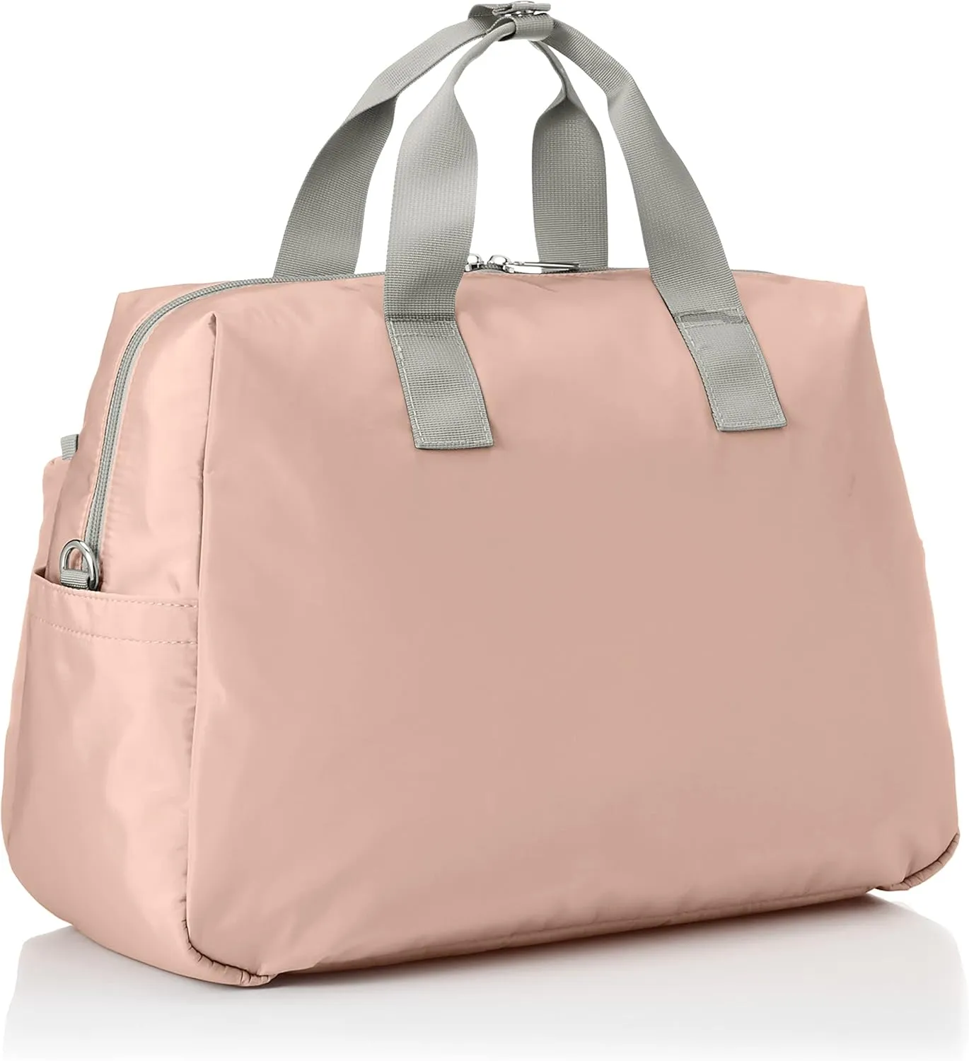 Women Boston Bag, Multicolor (Pink/Beige), H29×W43×D18cm