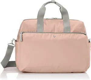 Women Boston Bag, Multicolor (Pink/Beige), H29×W43×D18cm