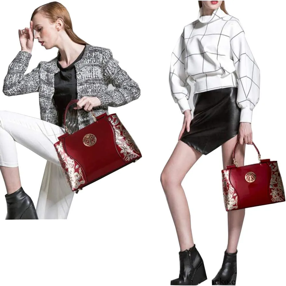 Women Embroidery bag Handbags Top-handle Tote Bags Satchel Shoulder Bags Womens Purses