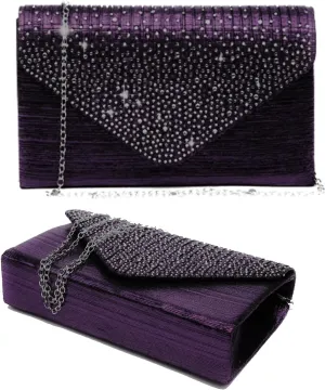 Women Evening Clutch Handbags Formal Envelope Bag Purses for Wedding Party Cocktail Prom Crossbody Shoulder Bag
