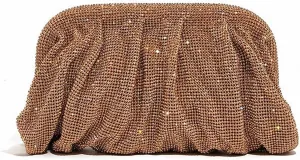 Women Rhinestone Clutch Purse Diamond Evening Bag Chain Handbag Ladies Dumpling Bag Wedding Party Purse