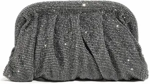 Women Rhinestone Clutch Purse Diamond Evening Bag Chain Handbag Ladies Dumpling Bag Wedding Party Purse