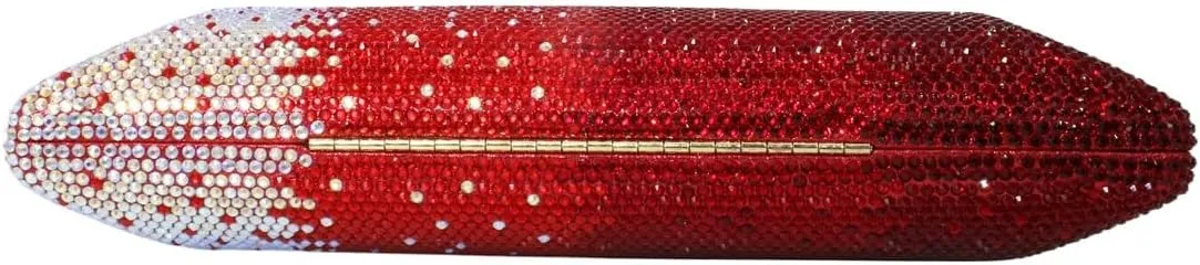 Women Rhinestone Gradient Evening Handbag Sparkling Long Clutch Glitter Diamond Party Cocktail Crossbody Purse