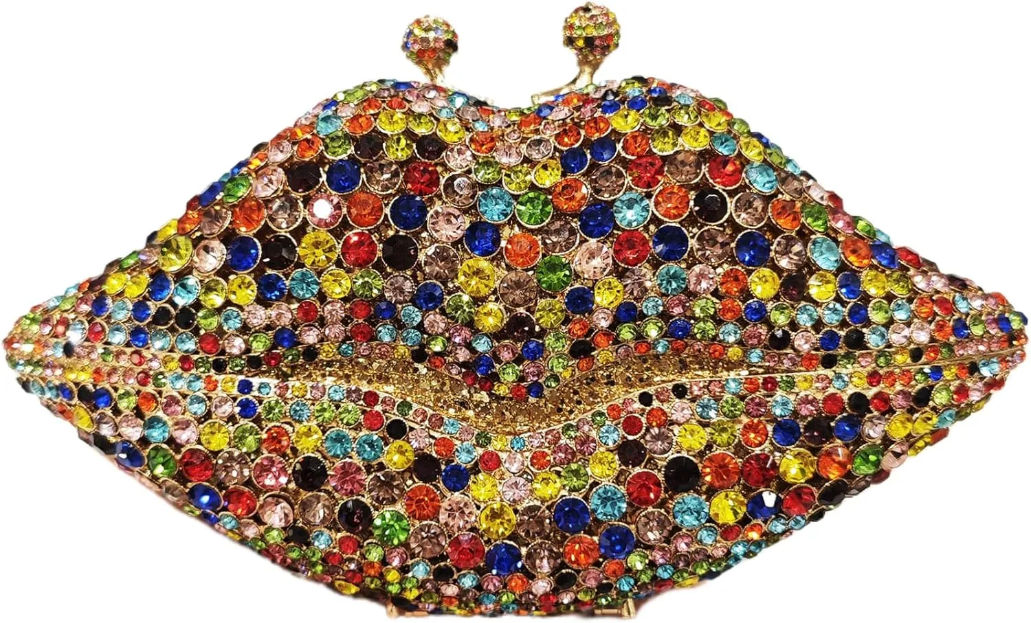 Women Sparkling Lip Evening Bag Rhinestone Clutch Luxury Purse Crystal Clutch for Wedding Party Prom