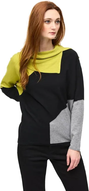 Women's Color-Block Jacquard Sweater Top