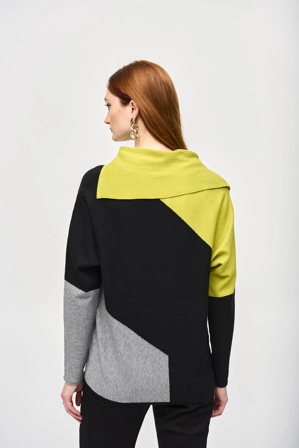 Women's Color-Block Jacquard Sweater Top