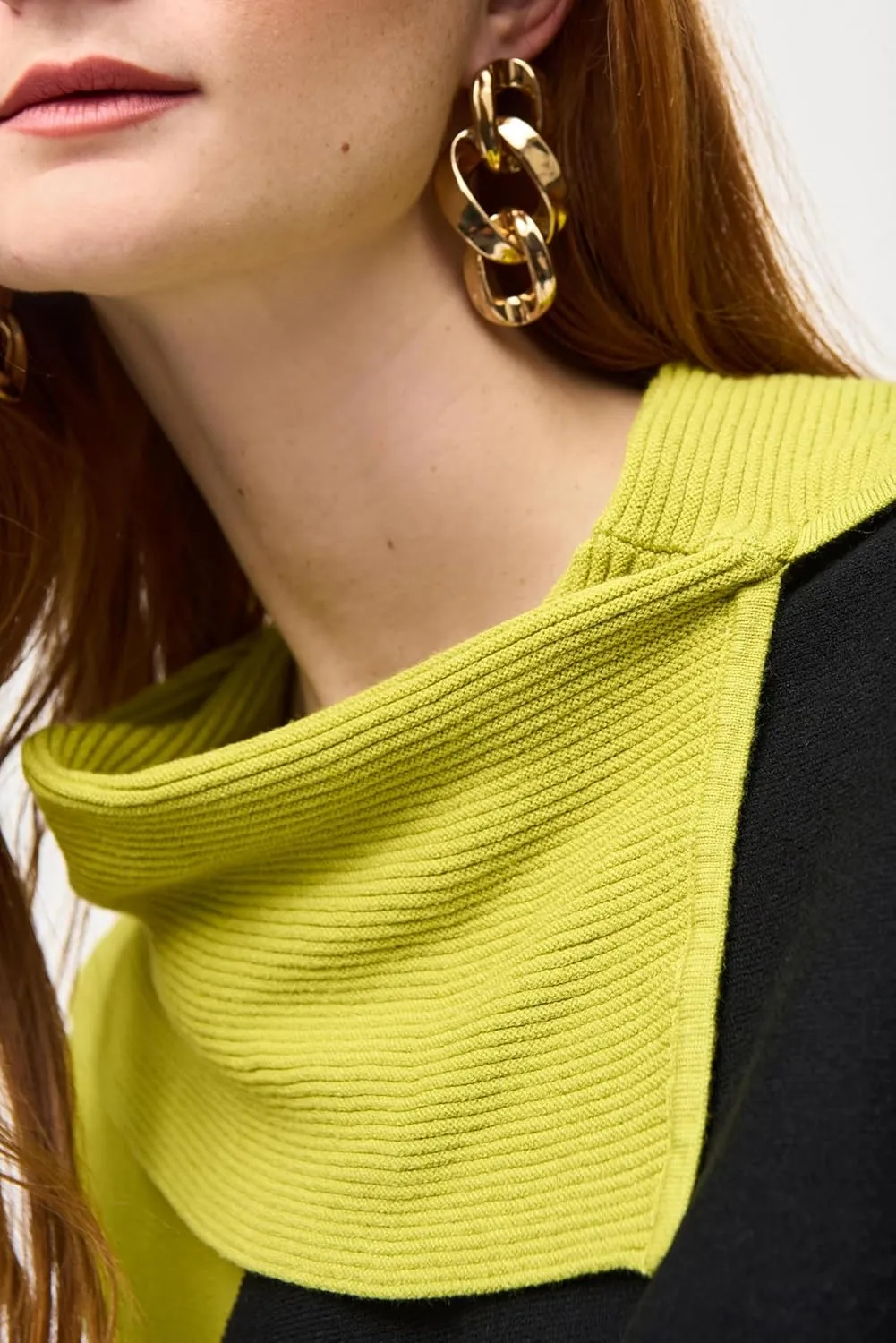 Women's Color-Block Jacquard Sweater Top