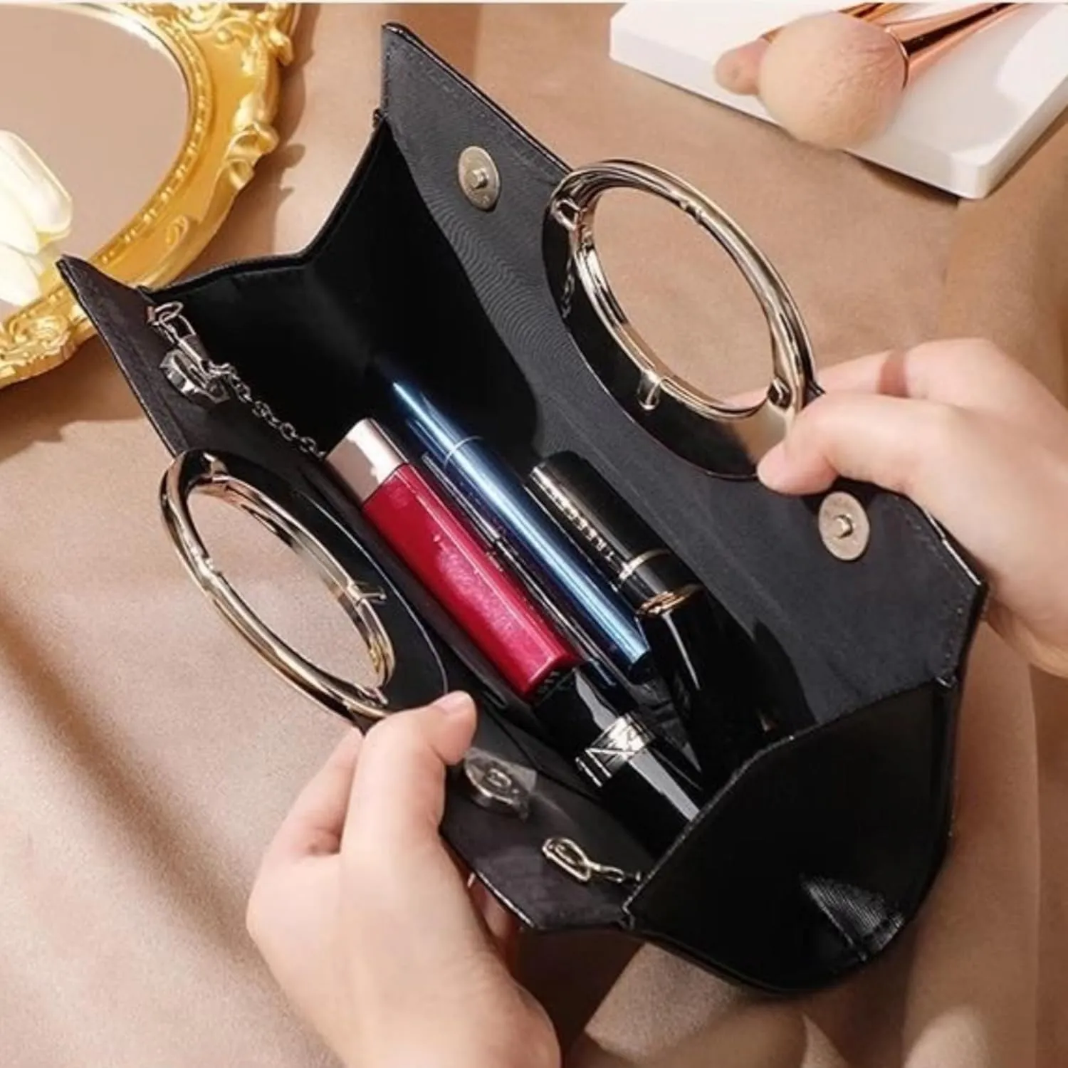 Women's Elegant Crystal Evening Handbag Glitter Top Handle Evening Purse Clutch Wedding Shoulder Bag Small Square Bag