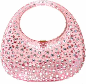 Women's Evening Bag Sparkly Rhinestone Clutch Purse Bling Acrylic Top-handle Bag for Women