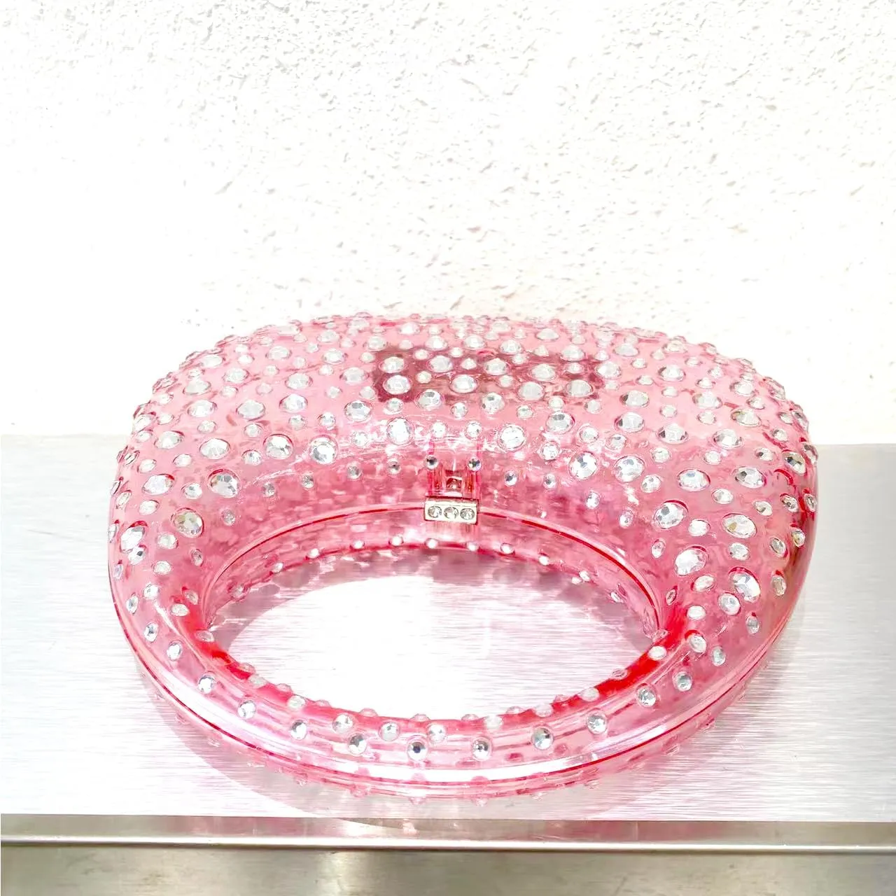 Women's Evening Bag Sparkly Rhinestone Clutch Purse Bling Acrylic Top-handle Bag for Women