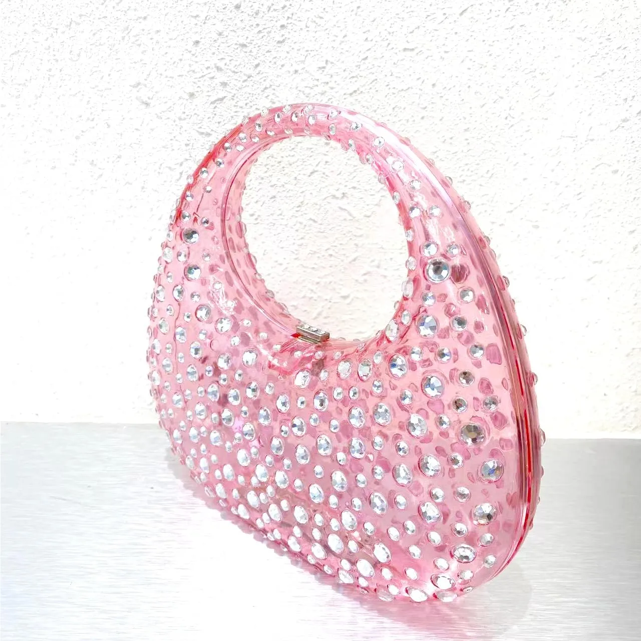 Women's Evening Bag Sparkly Rhinestone Clutch Purse Bling Acrylic Top-handle Bag for Women