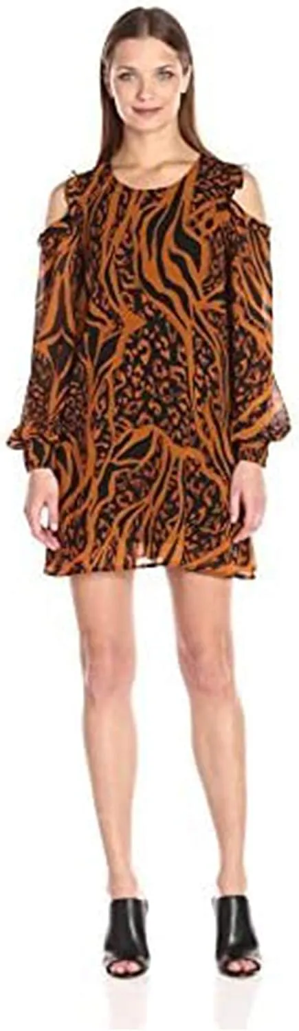 Women's Excessive Print Cold Shoulder Dress
