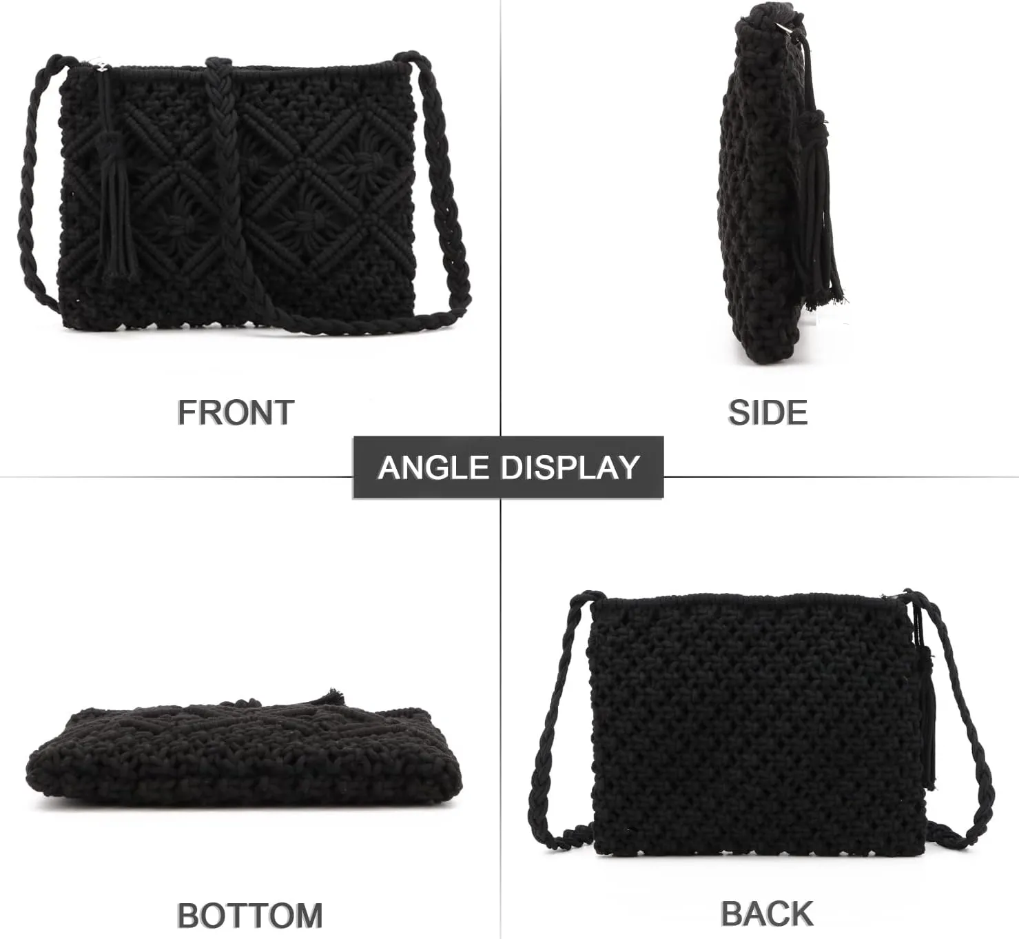 Women’s Handwoven Crossbody Purse Summer Beach Clutch Purses Woven Handmade Shoulder Handbag