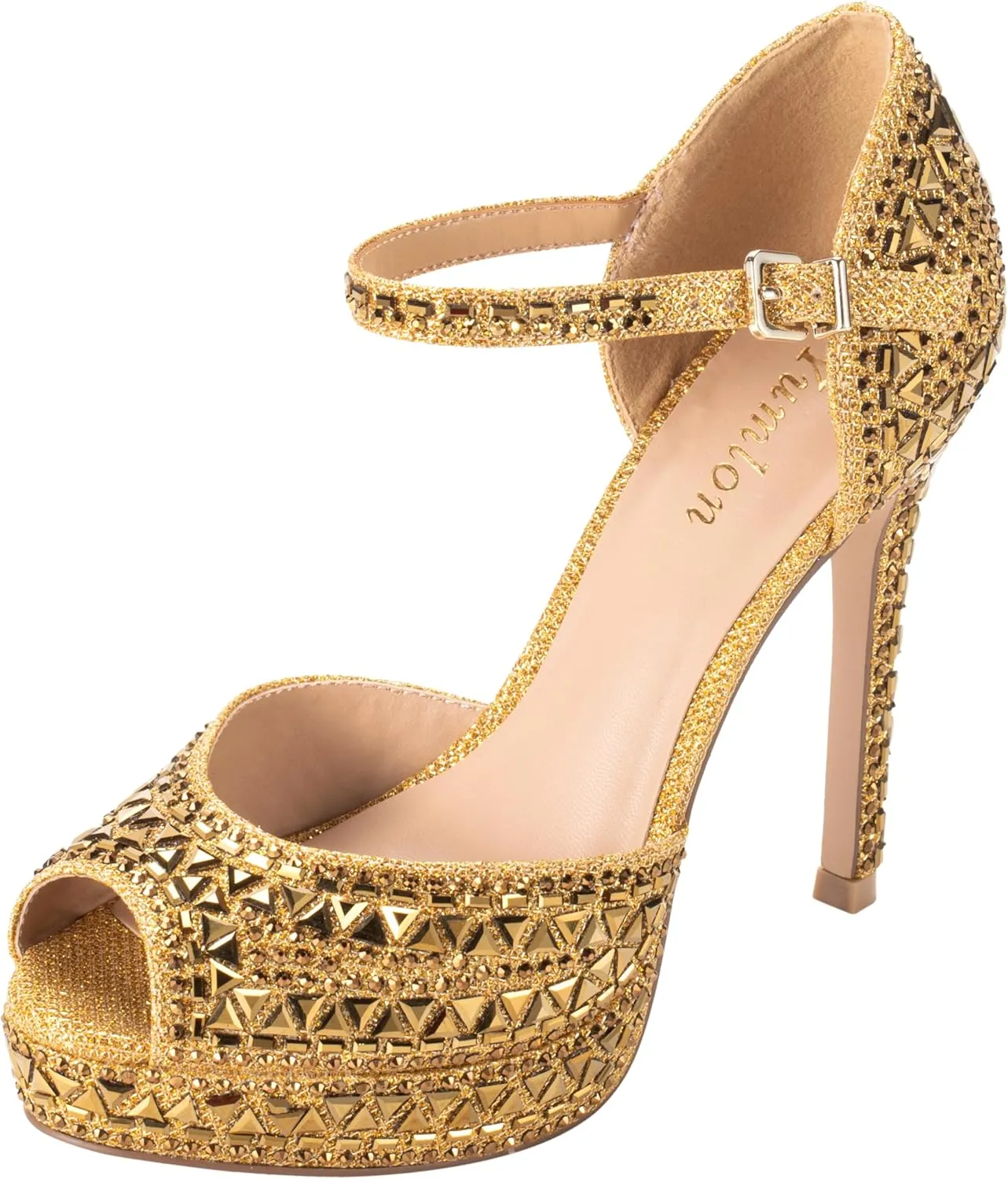 Women's Peep Toe High Heels Sparkly Embellished Rhinestones Pumps for Women Sandals Diamond Wedding Heels