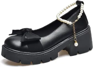 Women's Platform Mary Janes Heart Cat Buckle Rivets Ankle Lolita Gothic Princess Platform Pumps Patent Leather Thorn Vintage Traditional Embroidery Upper Dress Shoes