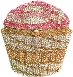 Women's Shoulder Handbags Crystal Cupcake Purse Evening Bag Luxury Purses and Handbags Cupcake Plush Purse Pink