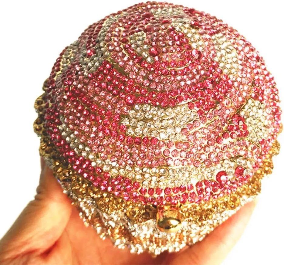 Women's Shoulder Handbags Crystal Cupcake Purse Evening Bag Luxury Purses and Handbags Cupcake Plush Purse Pink