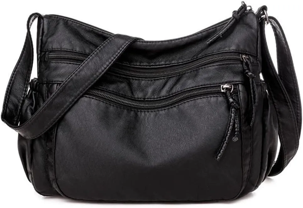 Women's Small Faux Leather Crossbody Bag Casual Shoulder Bag Solid Color Foldable Messenger bag Coin Purse