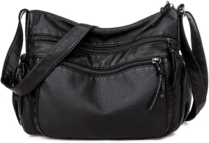 Women's Small Faux Leather Crossbody Bag Casual Shoulder Bag Solid Color Foldable Messenger bag Coin Purse