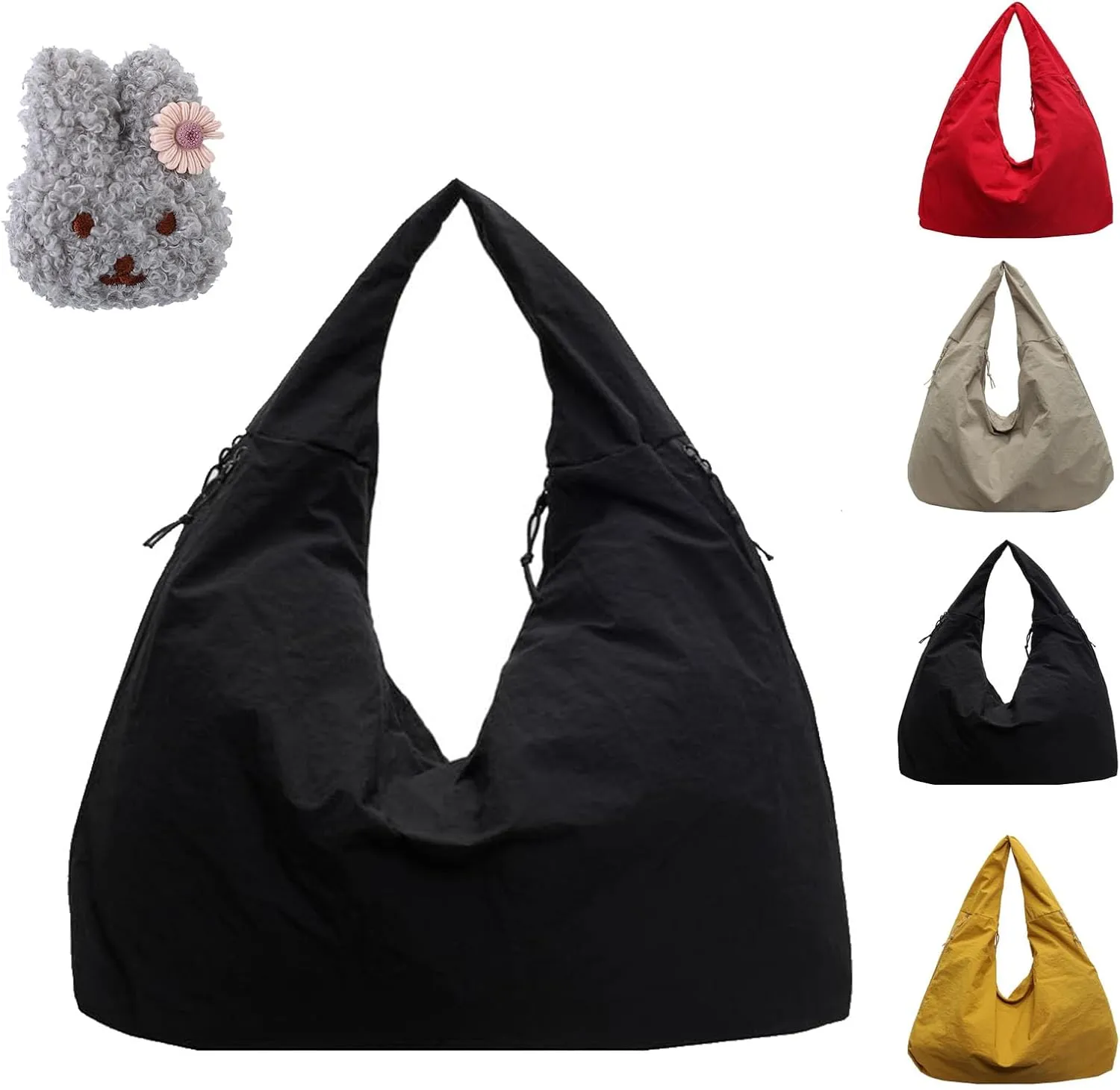 Women's Solid Color Textured Draped Tote Bag,Big Capacity Minimalist Versatile Shoulder Bag,Versatile Shoulder Bag