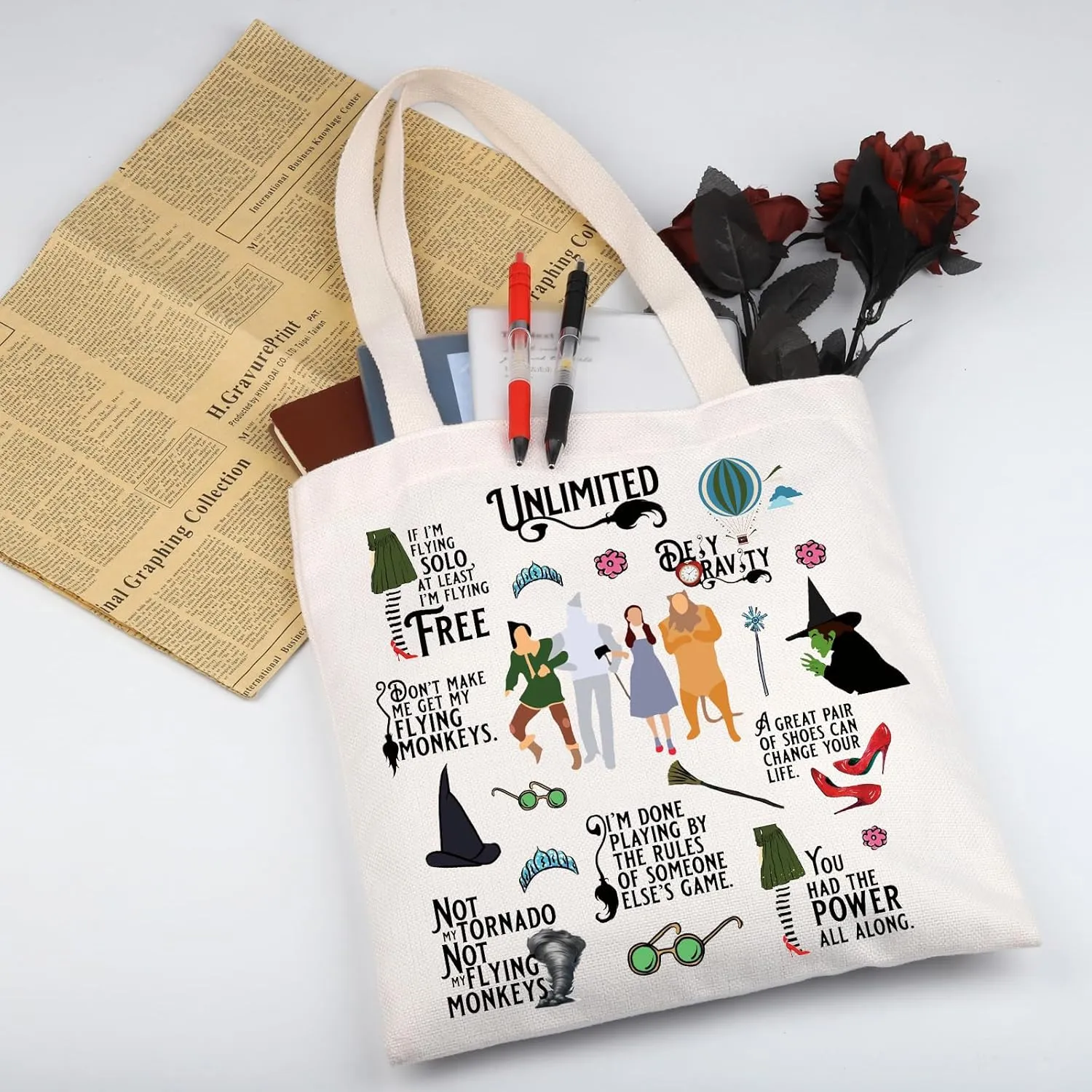 WSNANG Movie Inspired Gift Movie Themed Tote Bag Movie Character Canvas Shopping Bag Ruby Fans Gift