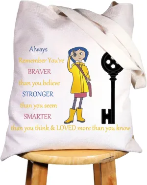 WZMPA Cartoon Movie Cosmetic Bag Movie Fans Gift You Are Braver Stronger Smarter Than You Think Cartoons Makeup Zipper Pouch Bag For Movie Fans