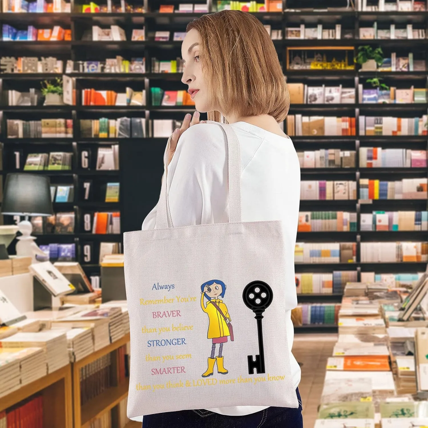 WZMPA Cartoon Movie Cosmetic Bag Movie Fans Gift You Are Braver Stronger Smarter Than You Think Cartoons Makeup Zipper Pouch Bag For Movie Fans