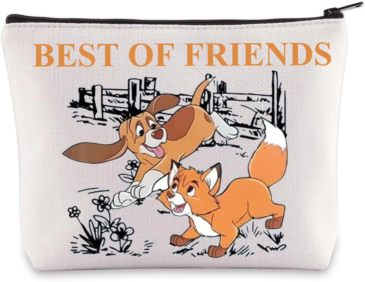 WZMPA Fox Movie Cosmetic Bag Tod And Copper Fans Gift Best Of Friends Makeup Zipper Pouch Bag For Women (Best Of Friends)