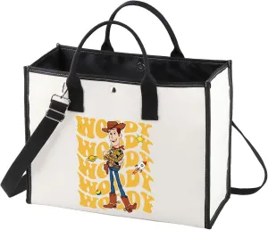 WZMPA Funny Woody Tote Bag - Woody & Buzz Cartoon Movie Inspired Reusable Grocery Bag