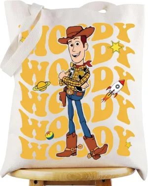WZMPA Funny Woody Tote Bag - Woody & Buzz Cartoon Movie Inspired Reusable Grocery Bag