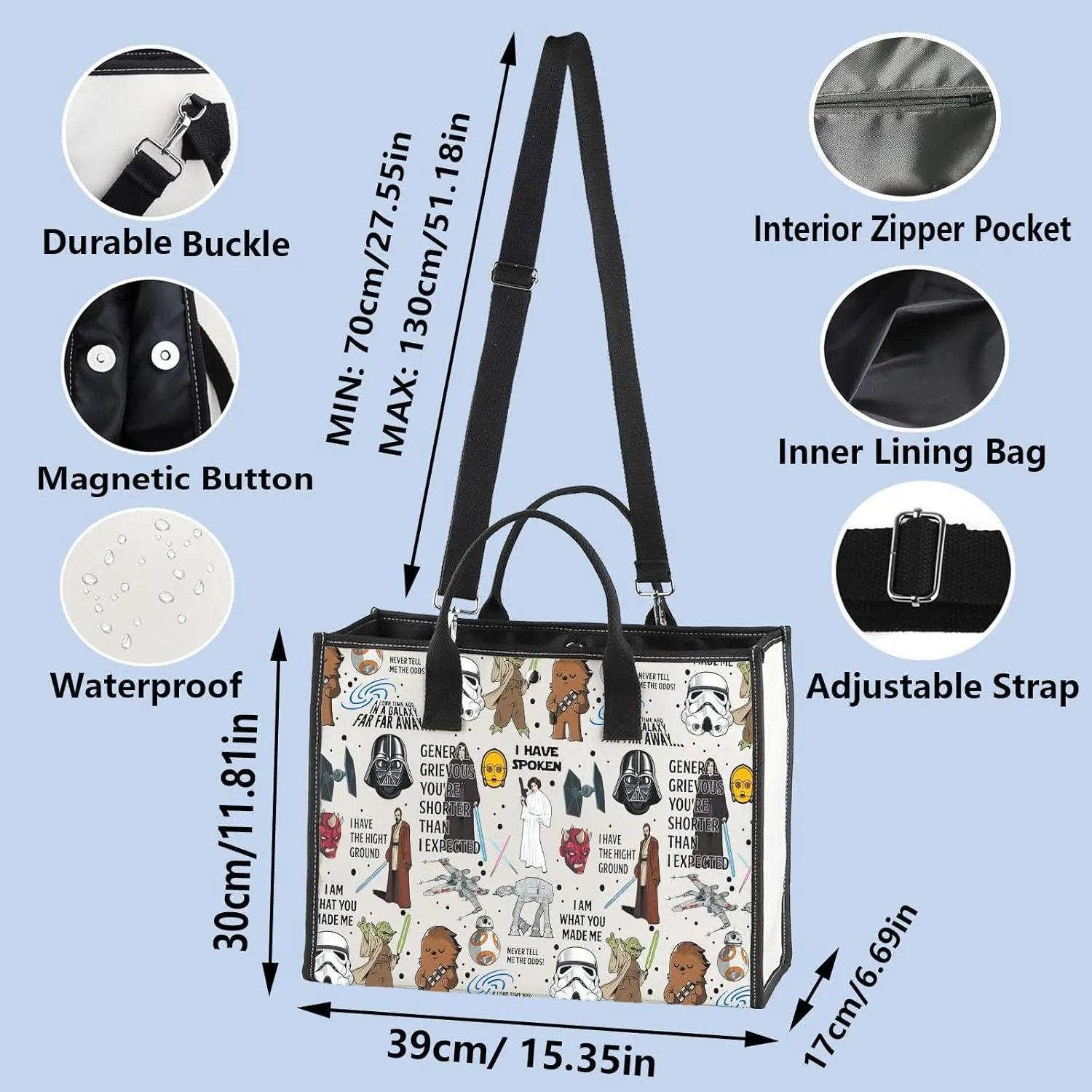 WZMPA Movie Tote Bag Helmets Inspired Gift Clone Reusable Grocery Bag Cartoon Movie Lover Merchandise