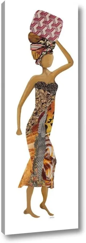 Xhose Woman of Pottery II by Gina Ritter 5" x 16" Gallery Wrapped Canvas Wall Art Print - Ready to Hang