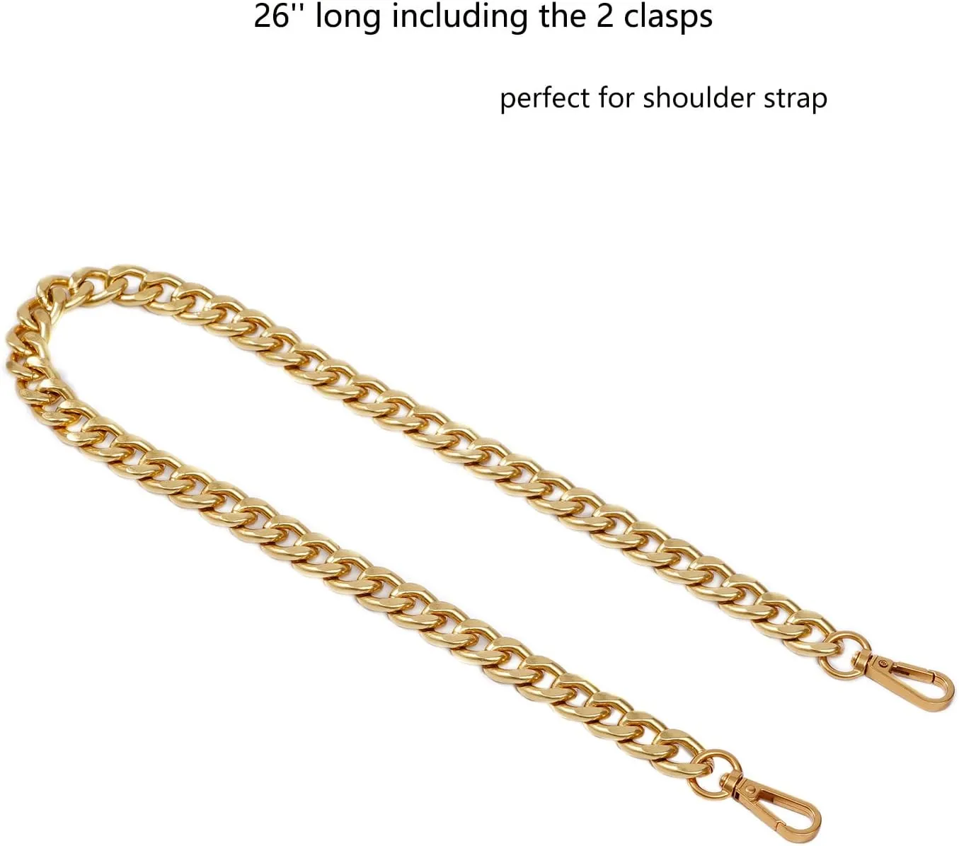 Xiazw Medium Size Fabulous Metal Shoulder Crossbody Purse Strap Replacement Bag Chain Accessories (26‘’, Antique Gold)